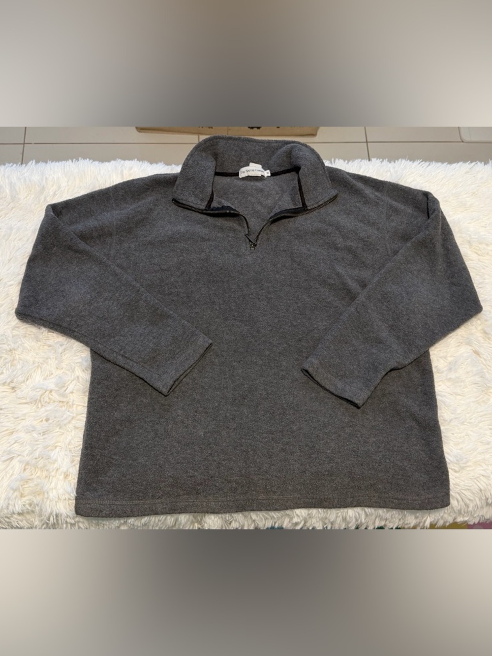 Quarter-Zip Pullover Sweater in Charcoal Gray